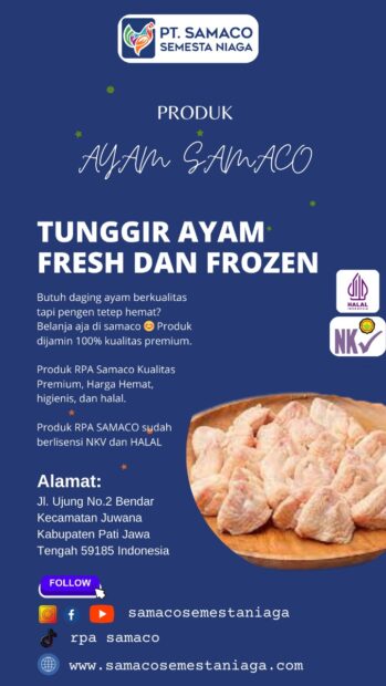TUNGGIR AYAM PRODUK DARI RPA SAMACO JUWANA PATI SIAP DIKIRIM KE SELURUH INDONESIA 