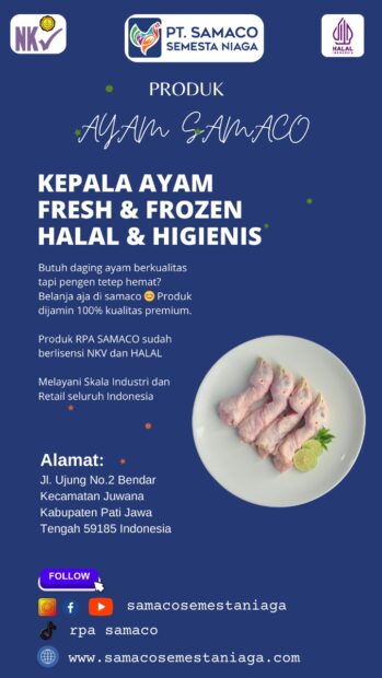 KEPALA AYAM PRODUK DARI PT SAMACO SEMESTA NIAGA JUWANA PATI JAWA TENGAH