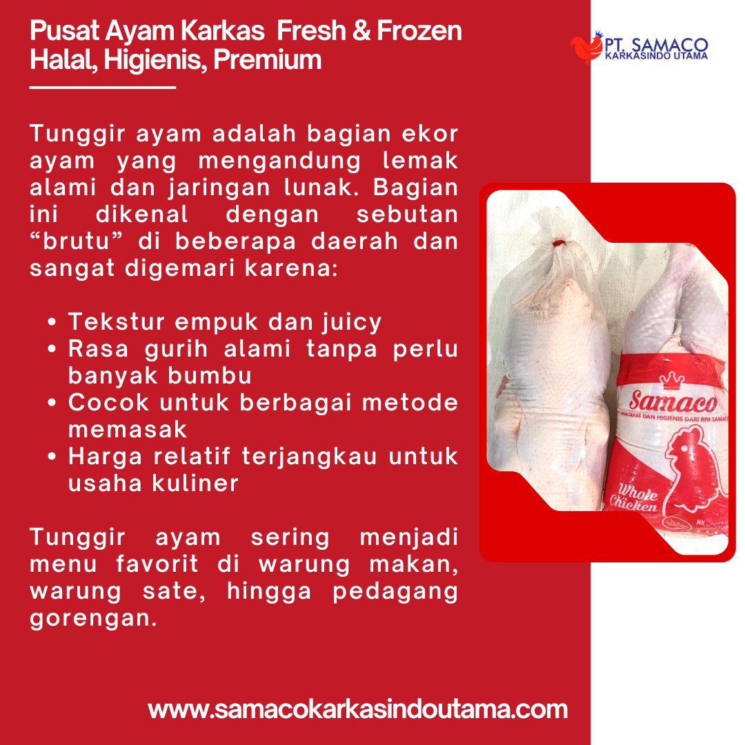 Tunggir Ayam Halal dan Higienis Produksi Rumah Pemotongan Ayam Modern RPA Samaco Juwana Pati untuk Indonesia