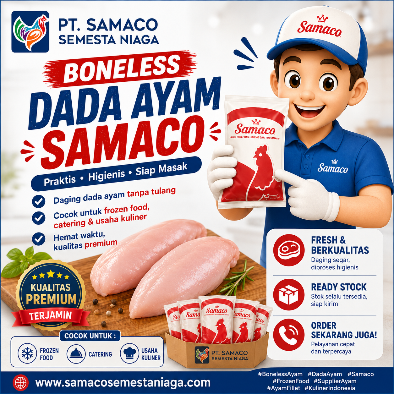 Boneless Dada Ayam Samaco – Praktis, Higienis, dan Siap Masak untuk Usaha Kuliner Dari Juwana Pati Untuk Indonesia