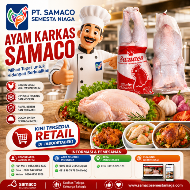Ayam Karkas Samaco Kini Tersedia Retail di Jabodetabek, Solusi Praktis untuk Kebutuhan Rumah Tangga dan Usaha Kuliner